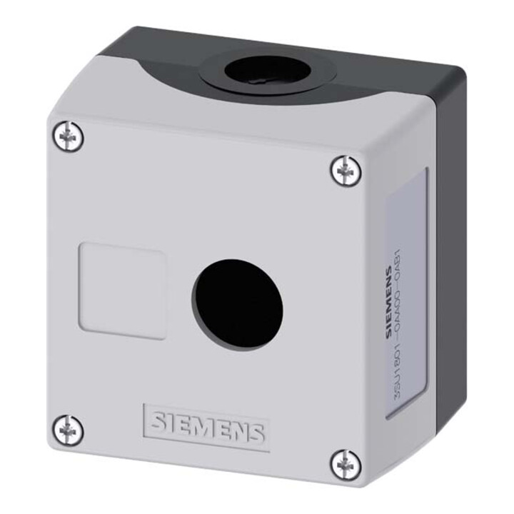Siemens Boîtier industriel numérique pour appareils de commande 22 mm, rond 3SU1801-0AA00-0AB1