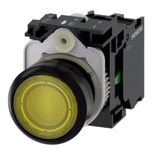 Siemens Bouton-poussoir 3SU1102-0AB30-1BA0 24VAC/DC 1S