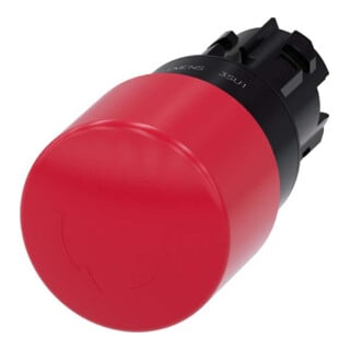 Siemens Bouton-poussoir à champignon numérique industriel d'arrêt d'urgence 22 mm, rond, rouge, 30 mm 3SU1000-1GB20-0AA0