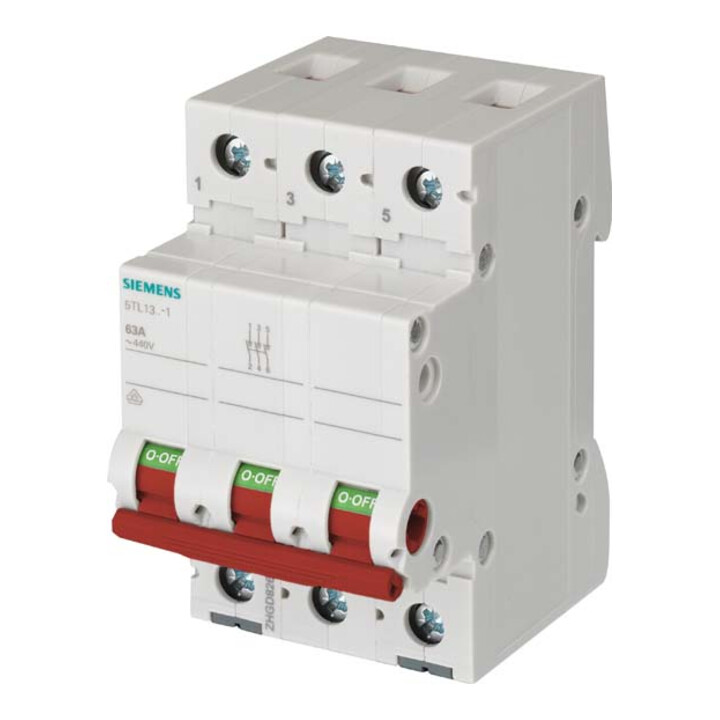 Siemens Dig.Industr. Ausschalter 63A, 3pol.,rot 5TL1363-1