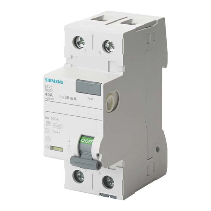 Siemens Dig.Industr. FI-Schutzschalter Typ A, 30mA, 40A 5SV3314-6