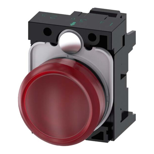Siemens Dig.Industr. Leuchtmelder rot, Linse, glatt 3SU1102-6AA20-3AA0