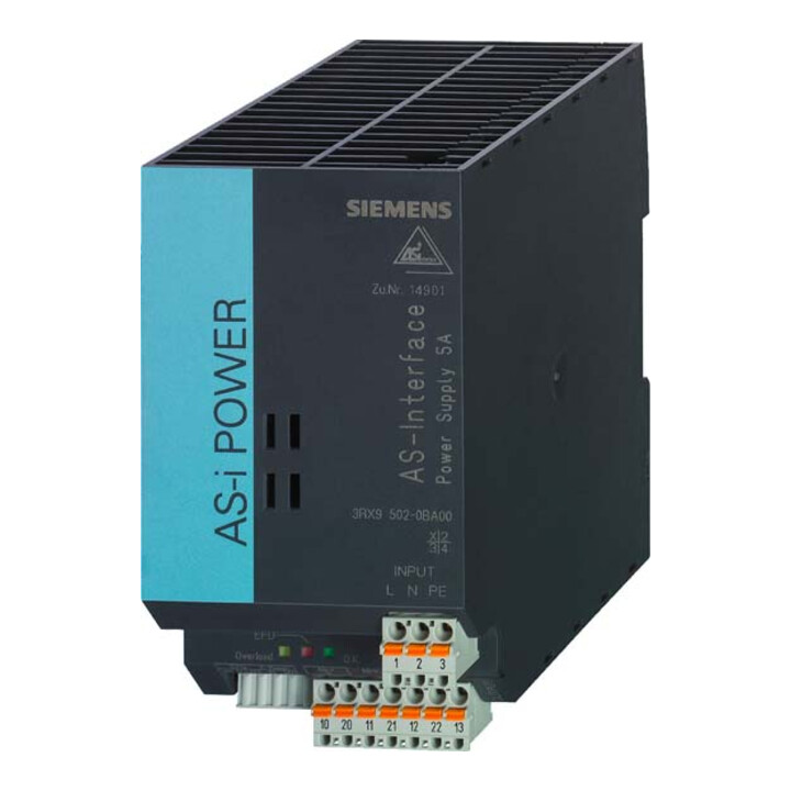 Siemens Indus.Sector AS-Interface Netzteil IP20, 30VDC, 5A 3RX9502-0BA00