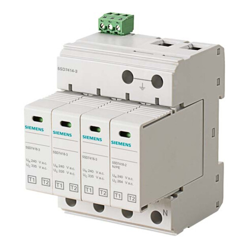 Siemens Indus.Sector Blitzstromableiter T1/T2 UN 240/400V, UC 335/ 5SD7414-3