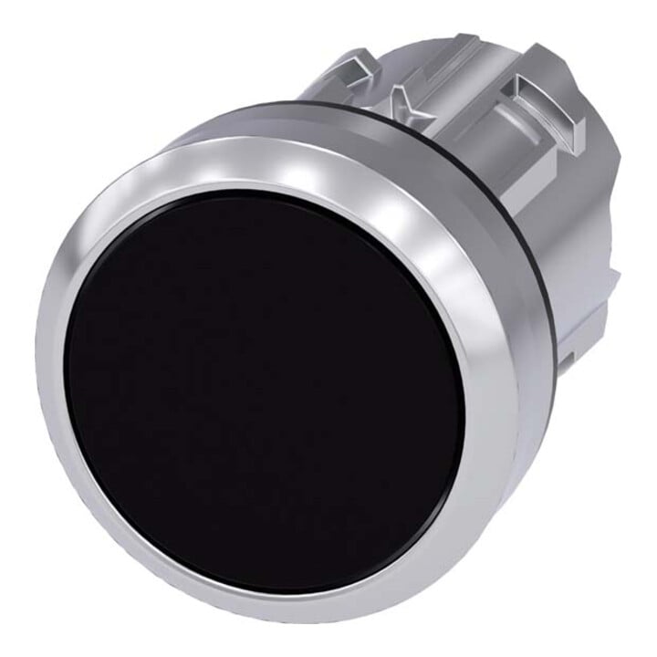 Siemens Indus.Sector Bouton-poussoir 22 mm, rond, noir 3SU1050-0AB10-0AA0