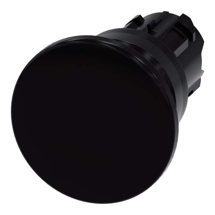 Siemens Indus.Sector Bouton-poussoir champignon 22 mm, rond, noir 3SU1000-1BD10-0AA0