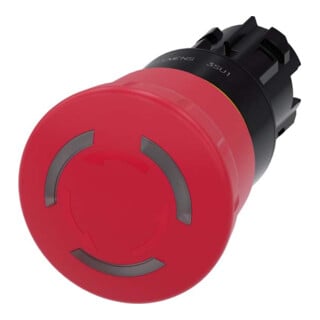 Siemens Indus.Sector Bouton-poussoir champignon d'arrêt d'urgence 22 mm, rond, rouge 3SU1001-1HB20-0AA0