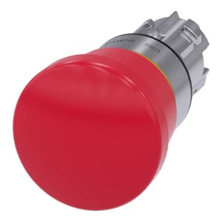 Siemens Indus.Sector Bouton-poussoir mushroom non-maintien 22 mm, rond, rouge 3SU1050-1HA20-0AA0