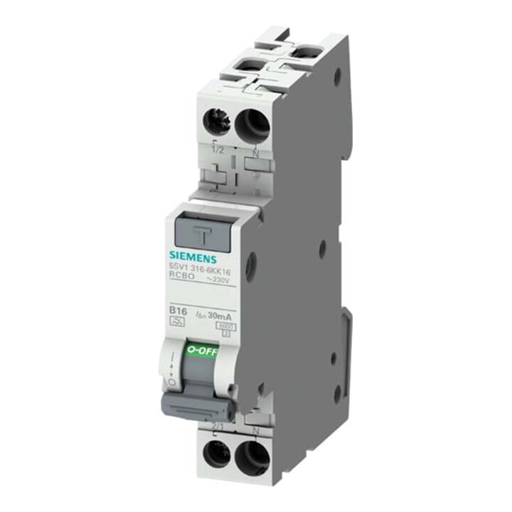Siemens Indus.Sector Disjoncteur FI/LS compact Type A, 30mA, B6 5SV1316-6KK06
