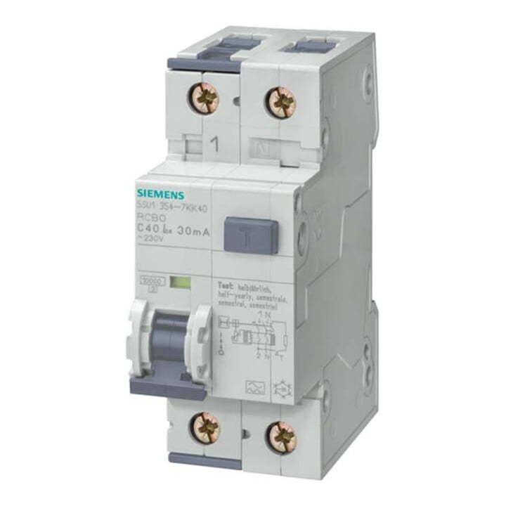 Siemens Indus.Sector Disjoncteur FI/LS type A, 30mA, B10 5SU1354-6KK10
