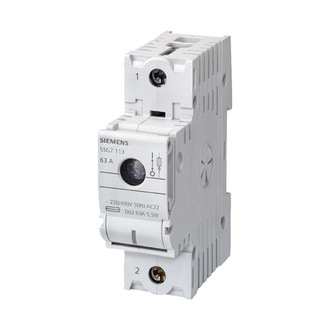 Siemens Indus.Sector Disjoncteur-sectionneur Neozed D02, 1 pôle, P=70 mm 5SG7113