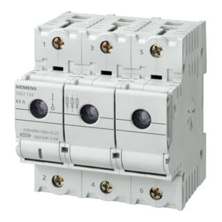 Siemens Indus.Sector Disjoncteur-sectionneur Neozed D02, 3 pôles + N, P=70 mm 5SG7163
