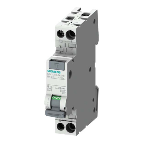 Siemens Indus.Sector FI/LS-Schalter kompakt Typ A, 30mA, C16 5SV1316-7KK16
