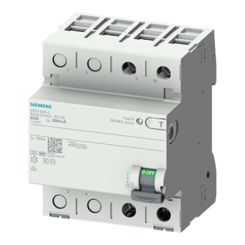 Siemens Indus.Sector FI-Schutzschalter Typ B, 30mA , 25A 5SV3322-4