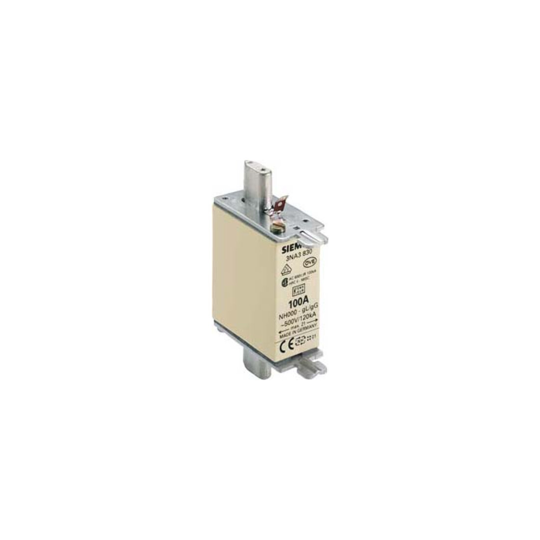Siemens Indus.Sector Fusible NH G000 100A 500AC 3NA3830