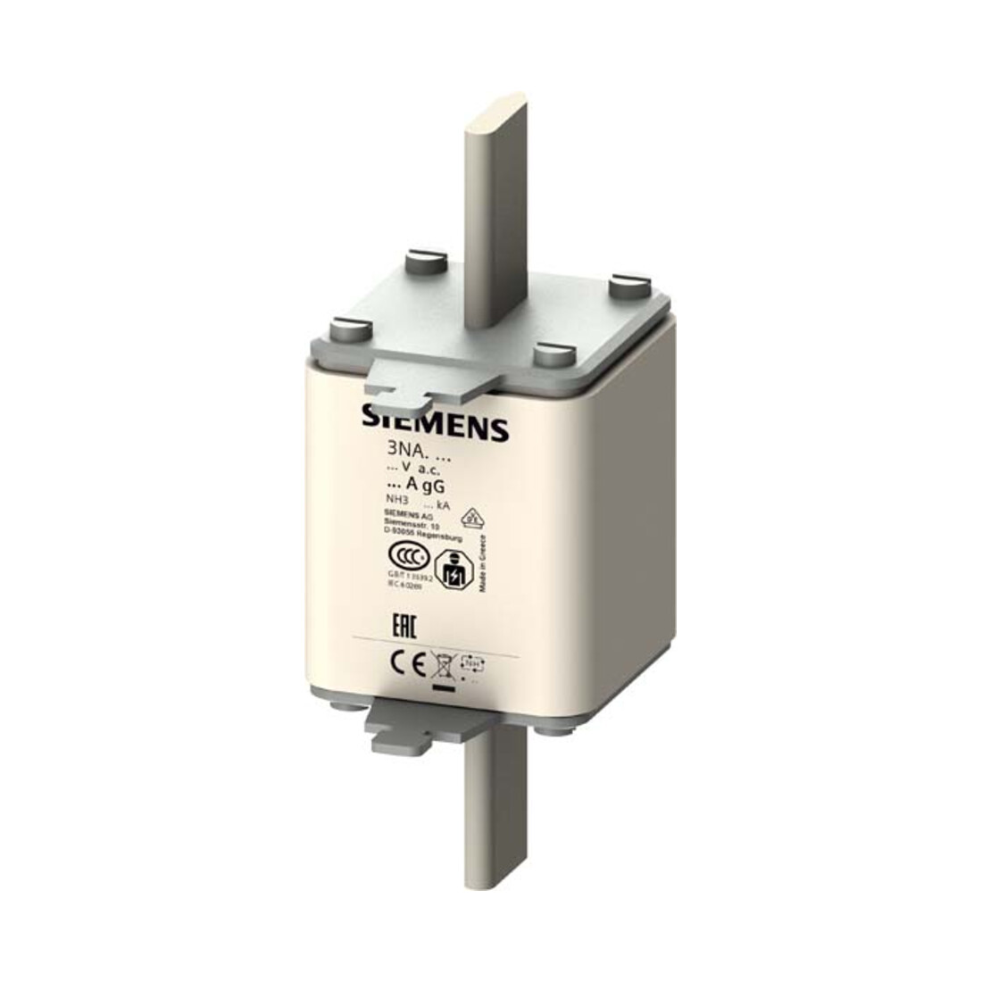 Siemens Indus.Sector Fusible NH G3 400A 500AC/440VDC 3NA3360