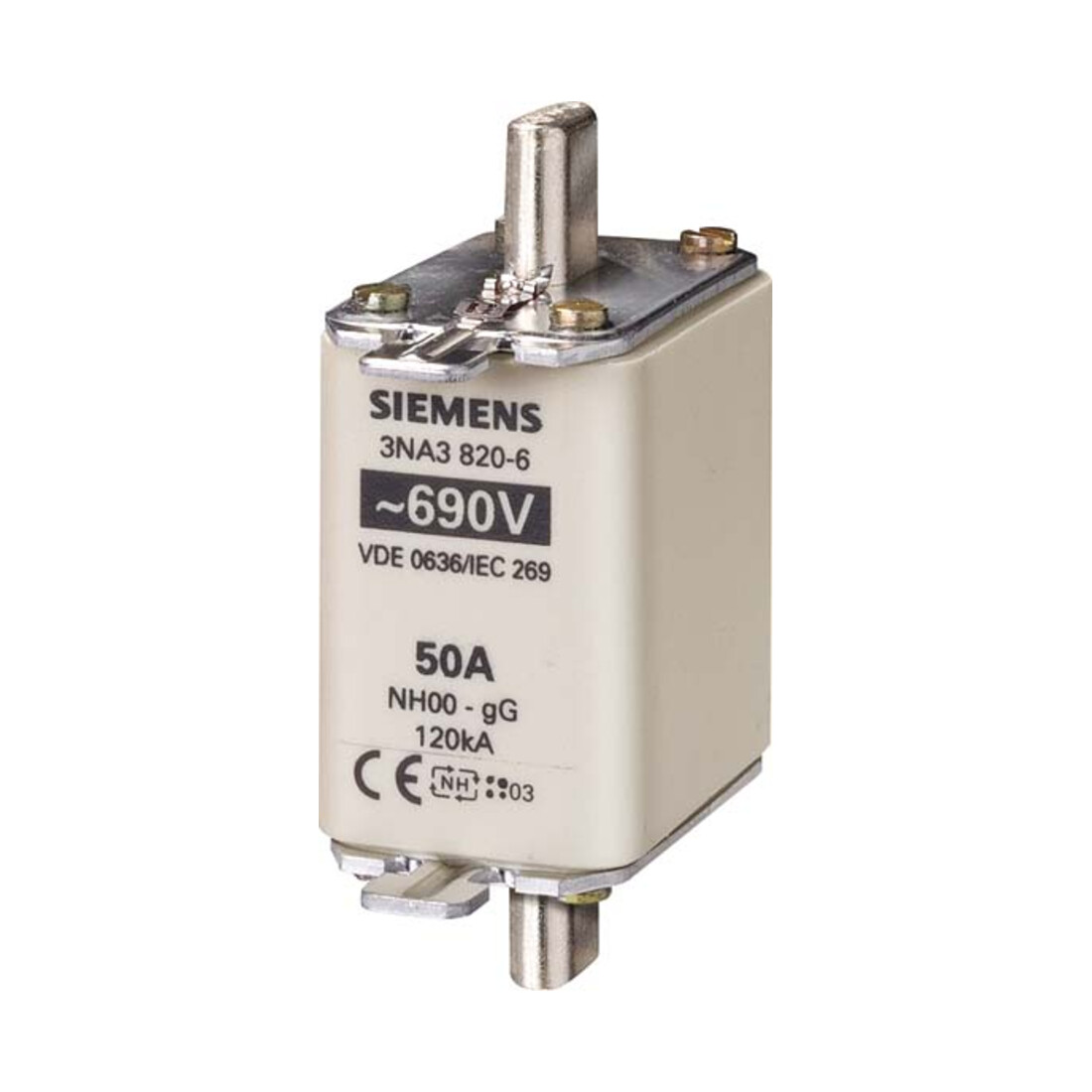 Siemens Indus.Sector Fusible NH Gr00 80A, 690AC/250DC 3NA3824-6