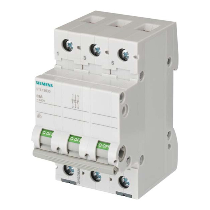 Siemens Indus.Sector Interrupteur 63A, 3 pôles 5TL1363-0