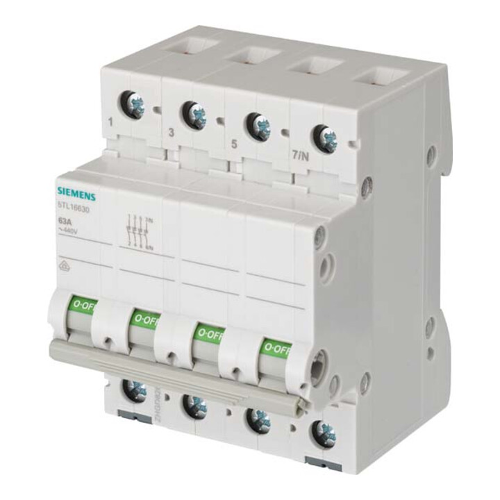Siemens Indus.Sector Interrupteur 63A, 3 pôles + N 5TL1663-0