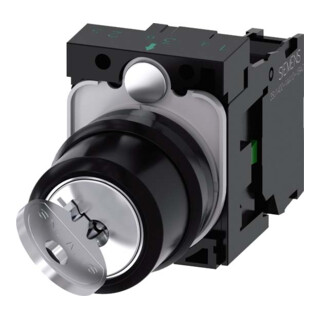 Siemens Indus.Sector Interrupteur à clé RONIS avec clé O+I, 1S 3SU1100-4BF11-1BA0