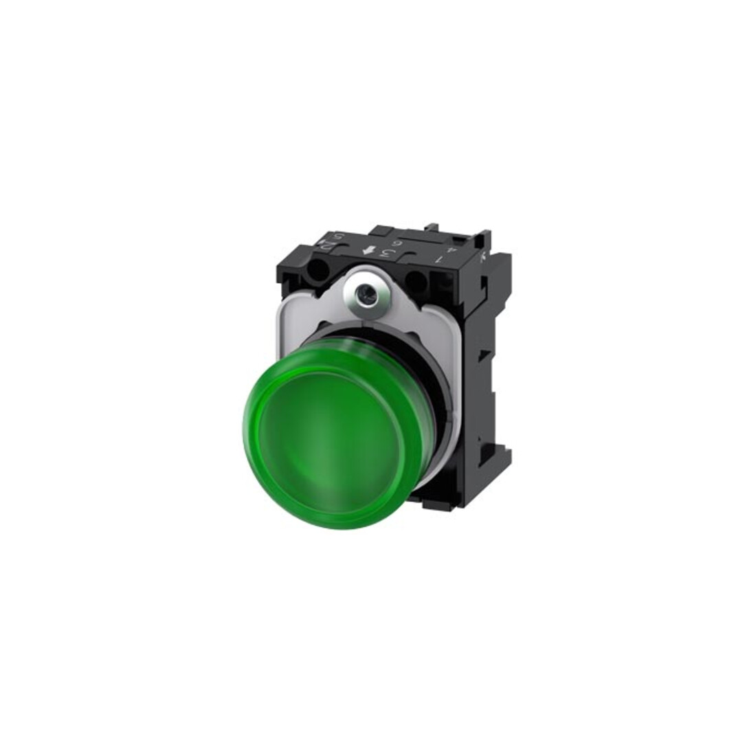 Siemens Indus.Sector Leuchtmelder grün, Linse, glatt 3SU1102-6AA40-1AA0
