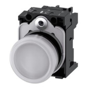 Siemens Indus.Sector Leuchtmelder weiß, Linse, glatt 3SU1102-6AA60-1AA0-3