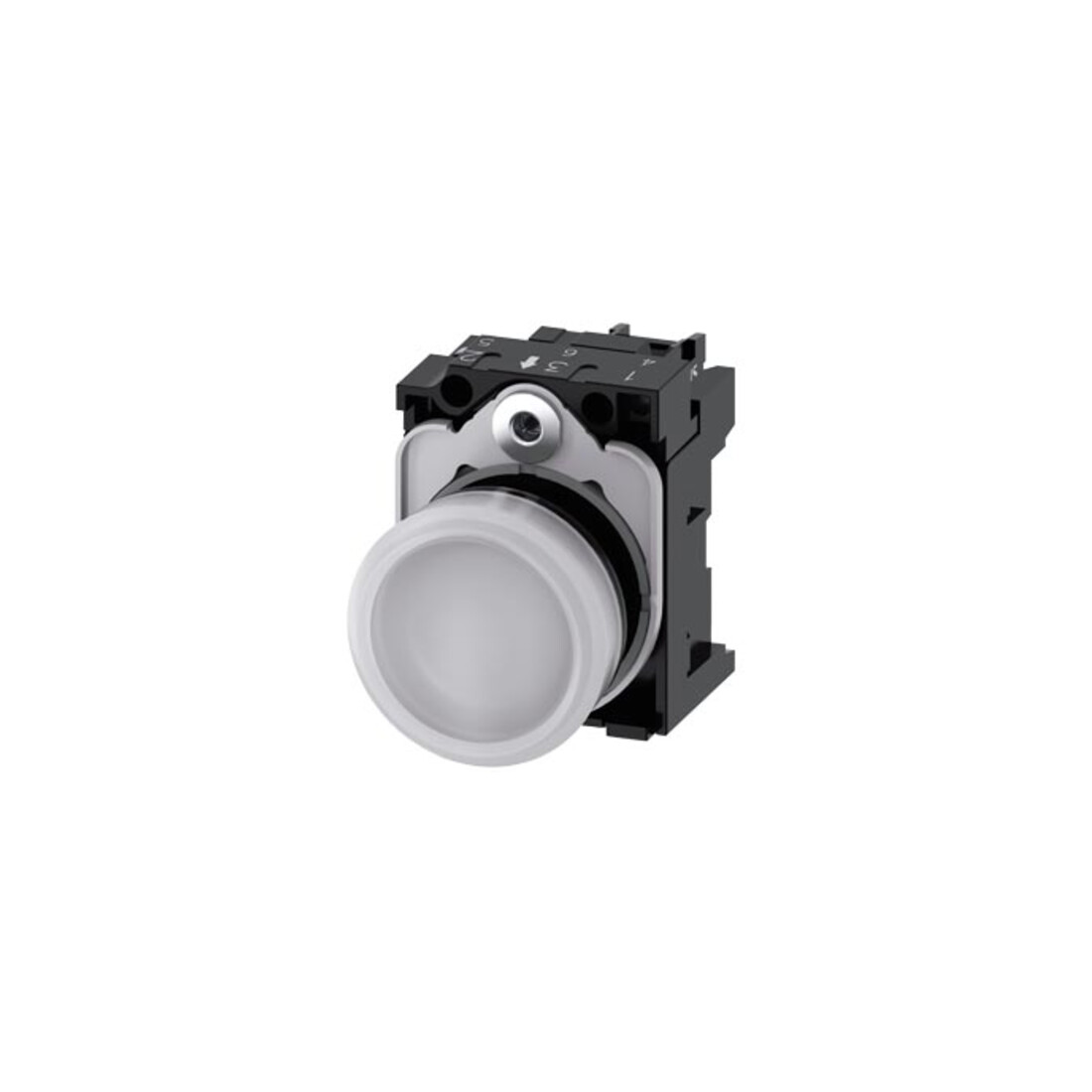 Siemens Indus.Sector Leuchtmelder weiß, Linse, glatt 3SU1102-6AA60-1AA0