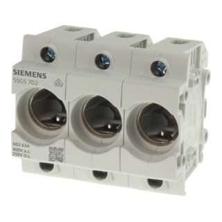 Siemens Indus.Sector Neozed-Sicherungssockel Gr.D02, 3-polig, 63A 5SG5702
