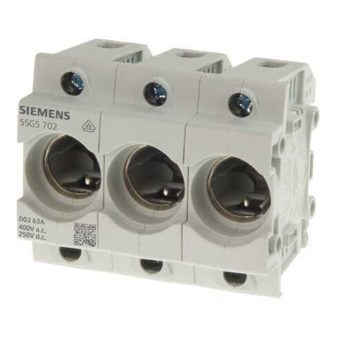 Siemens Indus.Sector Neozed-Sicherungssockel Gr.D02, 3-polig, 63A 5SG5702