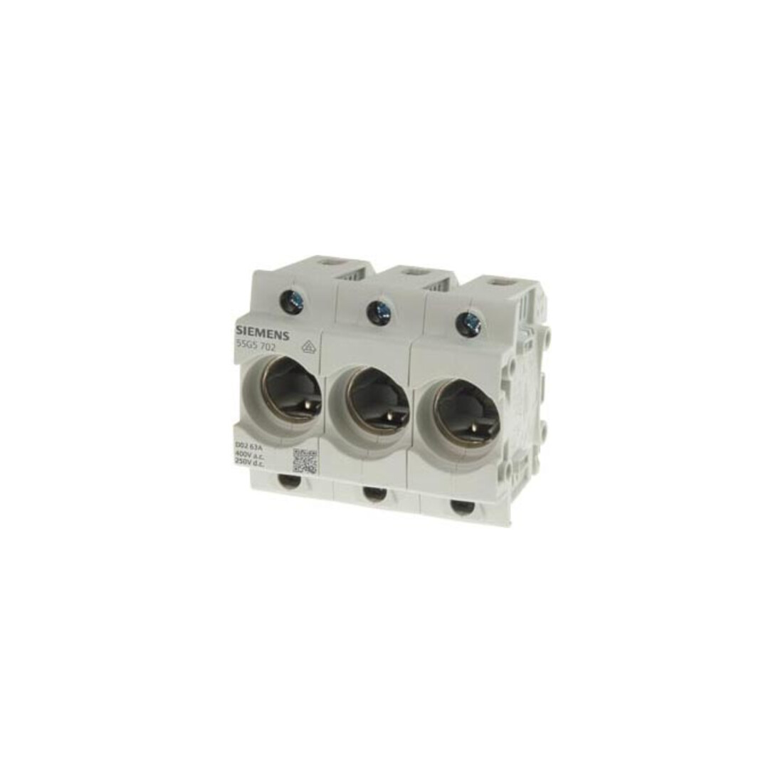 Siemens Indus.Sector Neozed-Sicherungssockel Gr.D02, 3-polig, 63A 5SG5702