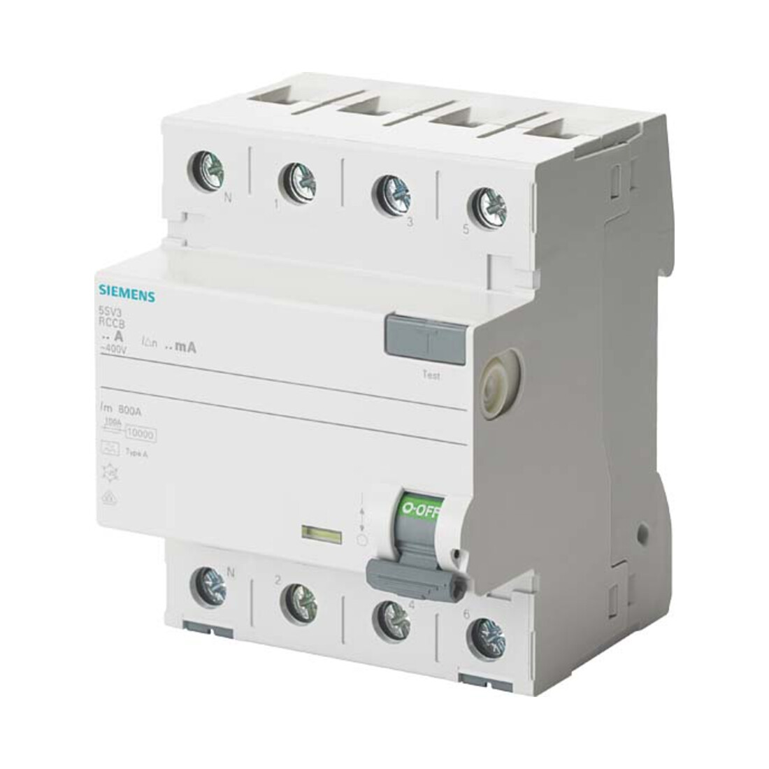 Siemens Interrupteur différentiel numérique industriel Type A, 30mA, 40A 5SV3344-6KL