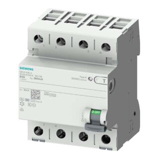 Siemens Interrupteur différentiel numérique industriel Type B, 30mA, 40A 5SV3344-4