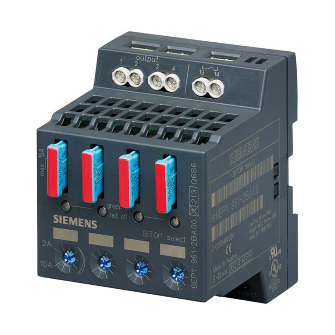 Siemens Module de diagnostic industriel numérique 24VDC, 4x10A, IP20 6EP1961-2BA00