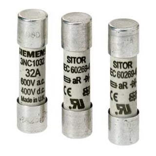 Siemens Zylindersicherungseinsatz 3NC1010 10A 600V AC/400V DC
