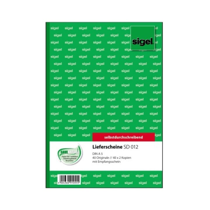 Sigel Lieferschein SD012 DIN A5 selbstdurchschreibend 3x40Blatt