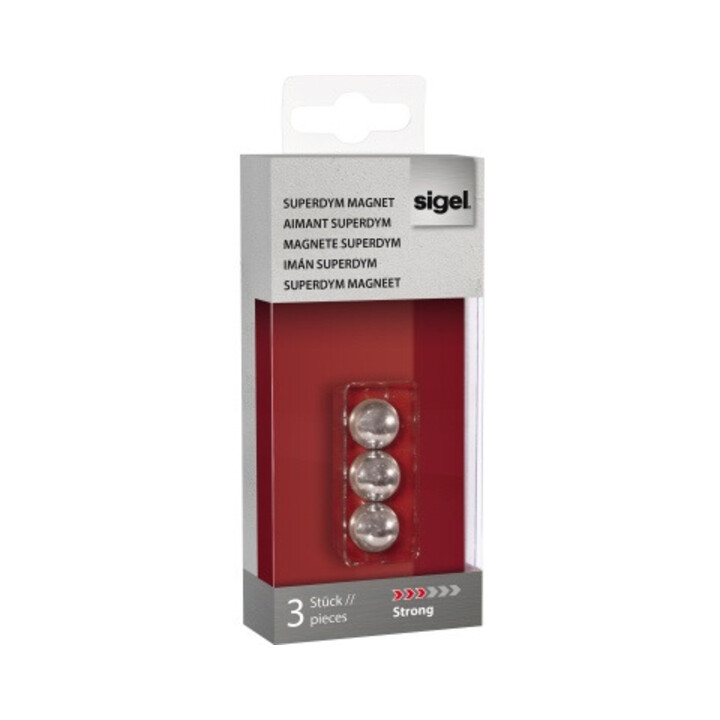 Sigel Magnet SuperDym C5 GL702 Kugel 12,7mm silber 3 St./Pack.