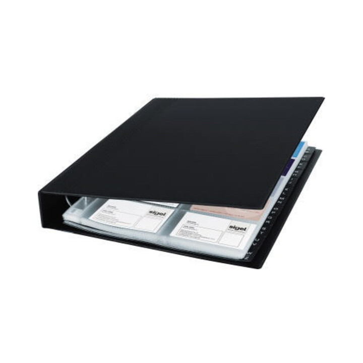 Sigel Visitenkartenringbuch VZ301 max. 400Karten 20Hüllen schwarz