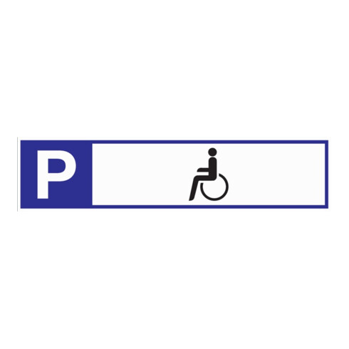 Signalisation de place de stationnement stationn. p. handicapés L460xl110 mm alu