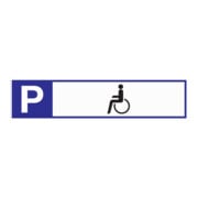 Signalisation de place de stationnement stationn. p. handicapés L460xl110 mm alu