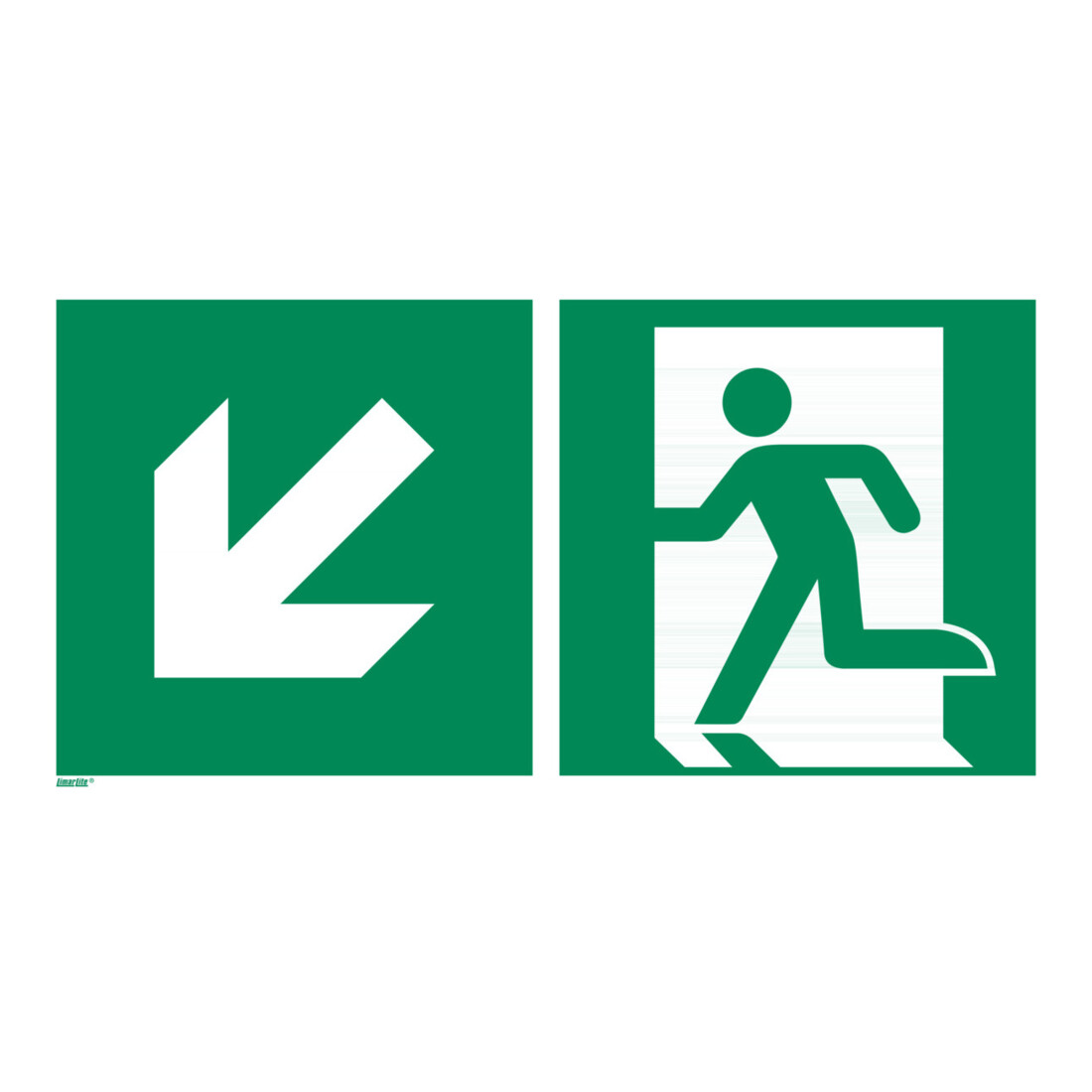 Signaux de secours Issue de secoursà gauche vers le as, Type: 11400