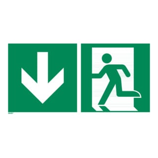 Signaux de secours Sortie de secours vers le bas, Type: 12400