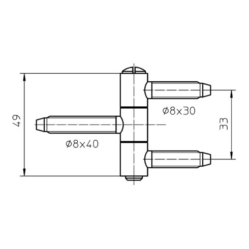 SIMONSWERK BAKA® C 1-13 paumelle à encastrer pour battant basculant, 3 pcs Ø13mm topzink