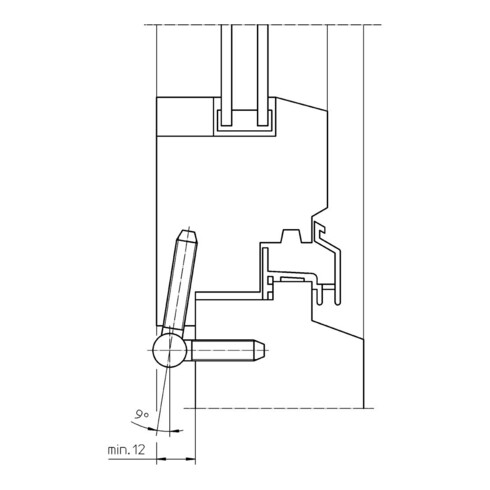 SIMONSWERK BAKA® C 1-13 paumelle à encastrer pour battant basculant, 3 pcs Ø13mm topzink