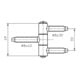 SIMONSWERK BAKA® C 1-13 paumelle à encastrer pour battant basculant, 3 pcs Ø13mm topzink