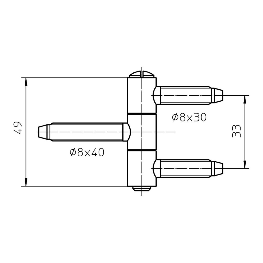 SIMONSWERK BAKA® C 1-13 paumelle à encastrer pour battant basculant, 3 pcs Ø13mm topzink