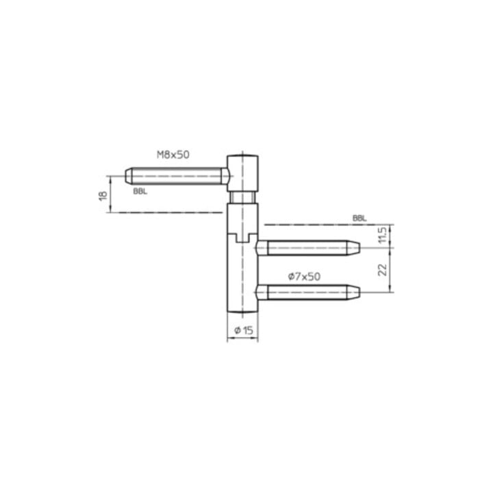 Simonswerk Paumelle d'encastrement V 5450 pas à 6 mm DIN droite acier nickelé pour portes feuillurées