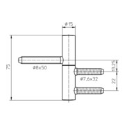 SIMONSWERK Einbohrband B 1-15, 2tlg. 15mm topzink-4