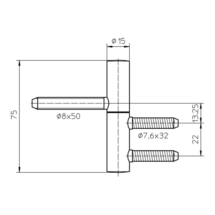 SIMONSWERK Einbohrband B 1-15, 2tlg. 15mm topzink