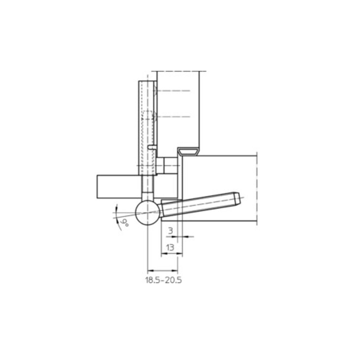 Simonswerk Einbohrband V 5450 Steigung b. 6mm DIN re. Stahl vernickelt f. gefälzte Türen