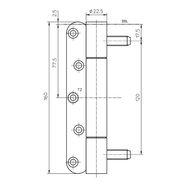 SIMONSWERK Objektband VN 3738/160 Edelstahl